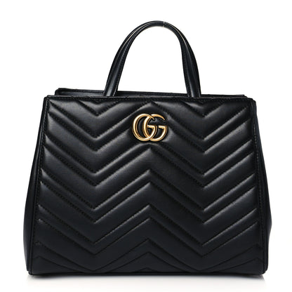 Gucci Calfskin Matelasse Small GG Marmont Tote Black 1 of 10