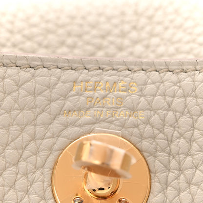 Hermes Taurillon Clemence Mini Lindy 20 Beton 6 of 11