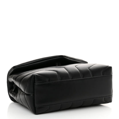 Saint Laurent Calfskin Y Quilted Monogram Monochrome Toy Loulou Crossbody Bag Black 4 of 14