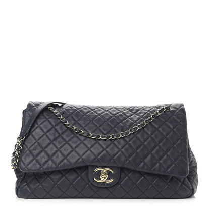 Chanel Calfskin Quilted XXL Travel Flap Bag Navy 1 of 12