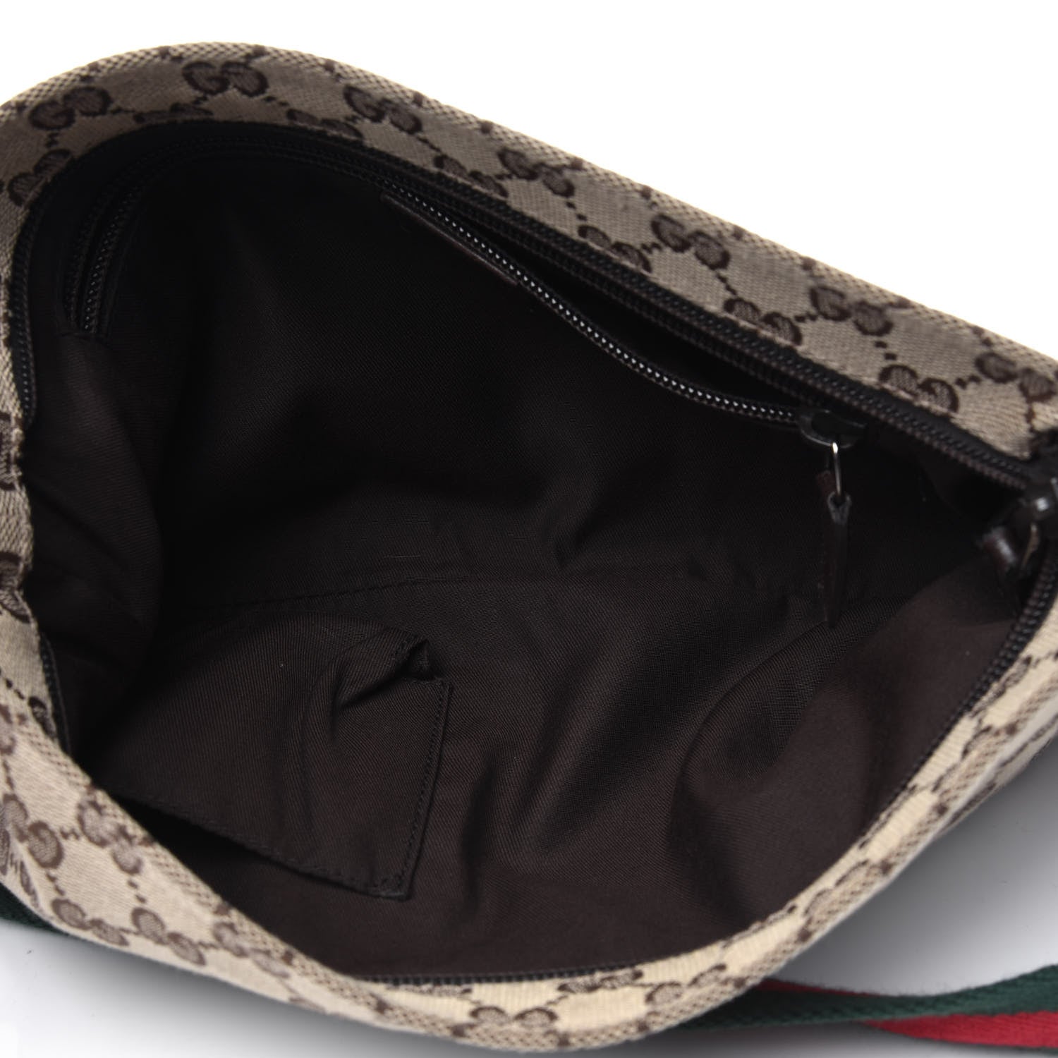 Gucci Monogram Web Small Flat Messenger Crossbody Dark Brown 6 of 18