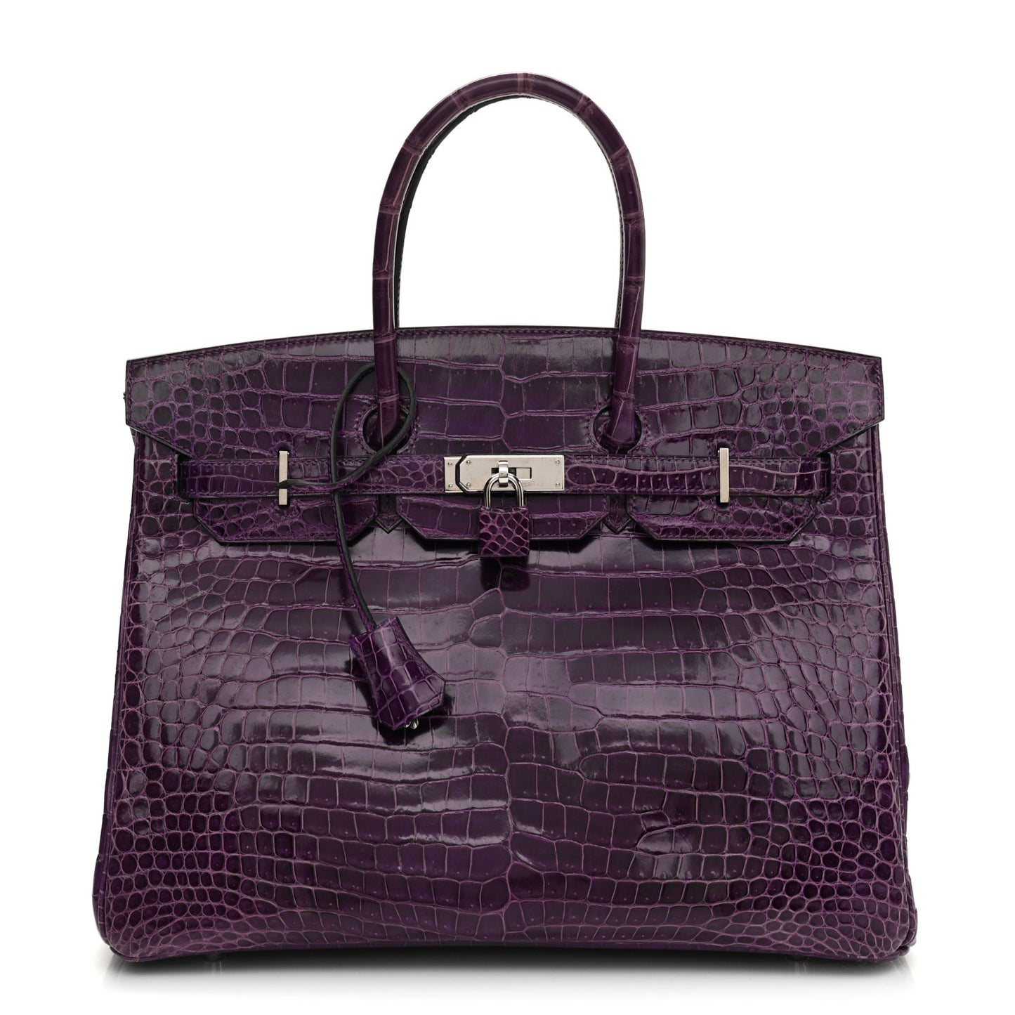 Shiny Porosus Crocodile Birkin 35 Amethyst