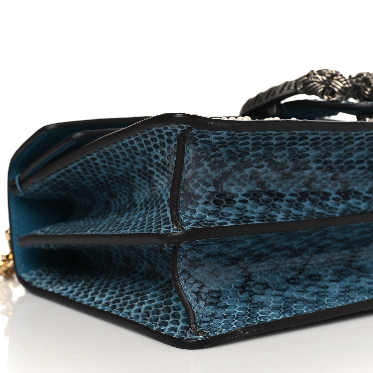 Gucci Snakeskin Blind For Love Embroidered Small Dionysus Shoulder Bag Ultramarine Multicolor 9 of 10