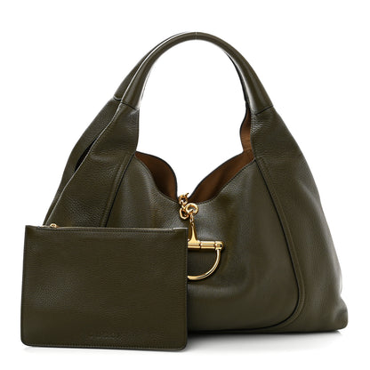 Gucci Grained Calfskin Softbit Maxi Shoulder Bag Forest Green 3 of 10