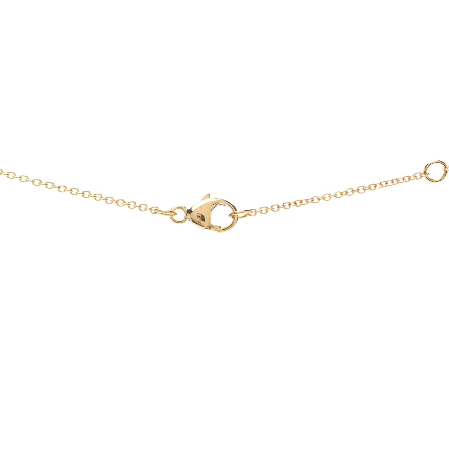 18K Yellow Gold Diamond Initial P Charm Necklace