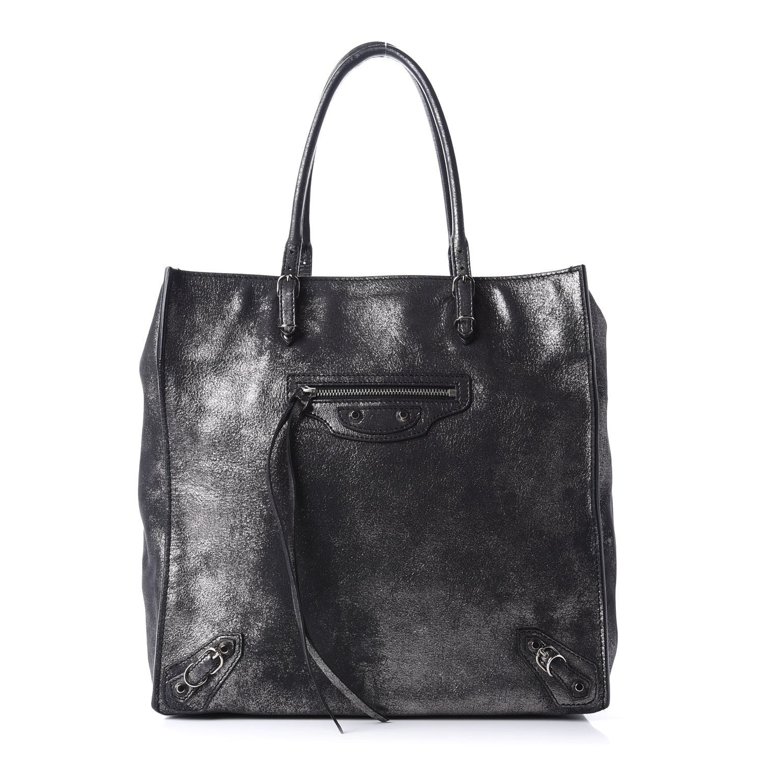 Balenciaga Metallic Calfskin Milkyway Papier A5 Tote Black 1 of 12
