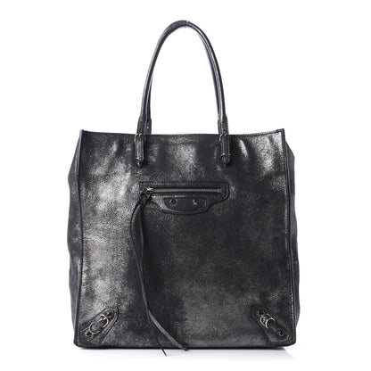 Balenciaga Metallic Calfskin Milkyway Papier A5 Tote Black 1 of 12