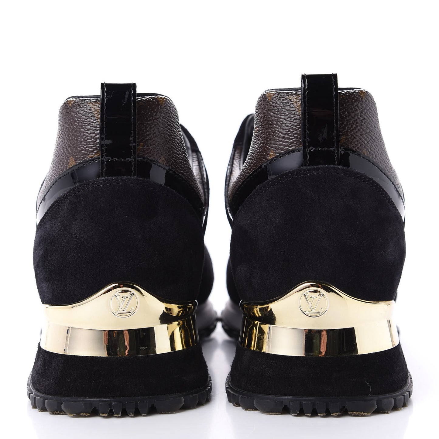 Suede Monogram Run Away Sneakers 37.5 Black