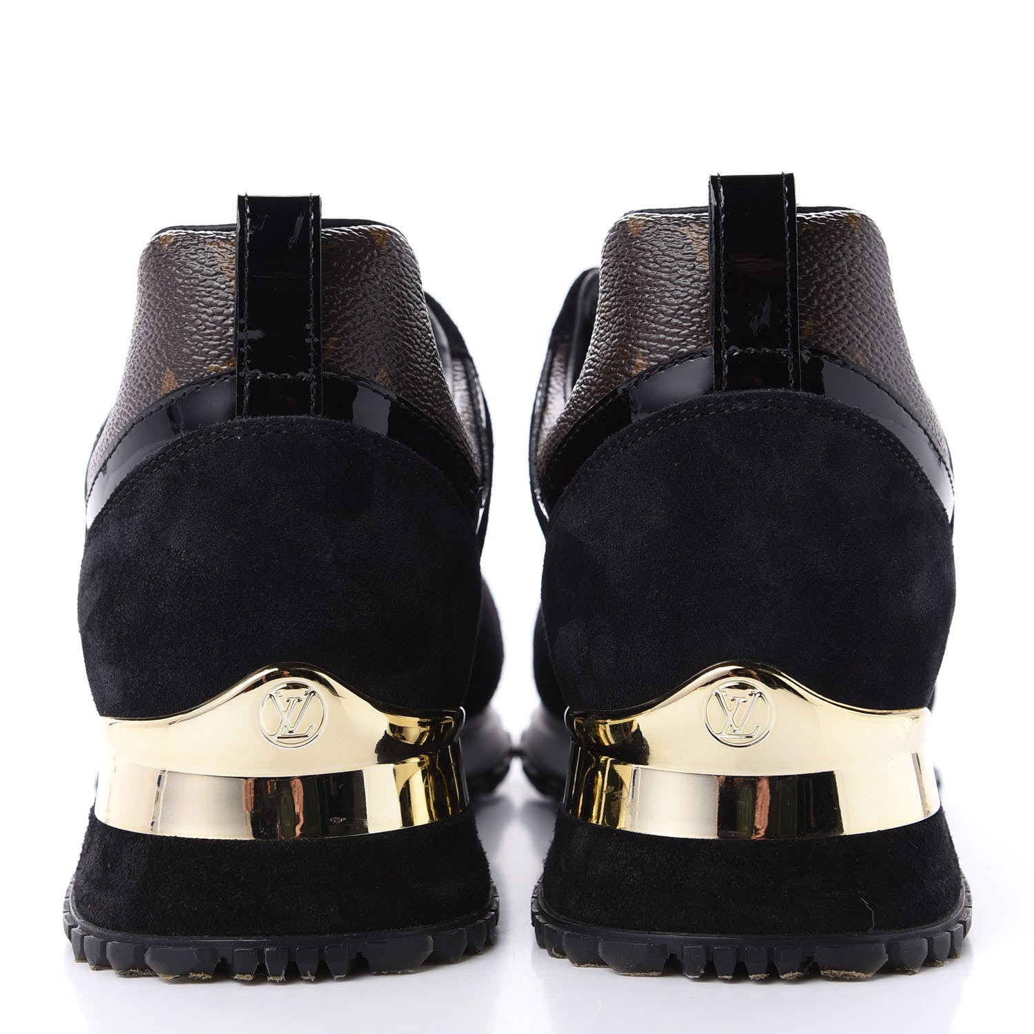 Louis Vuitton Suede Monogram Run Away Sneakers 37.5 Black 7 of 11