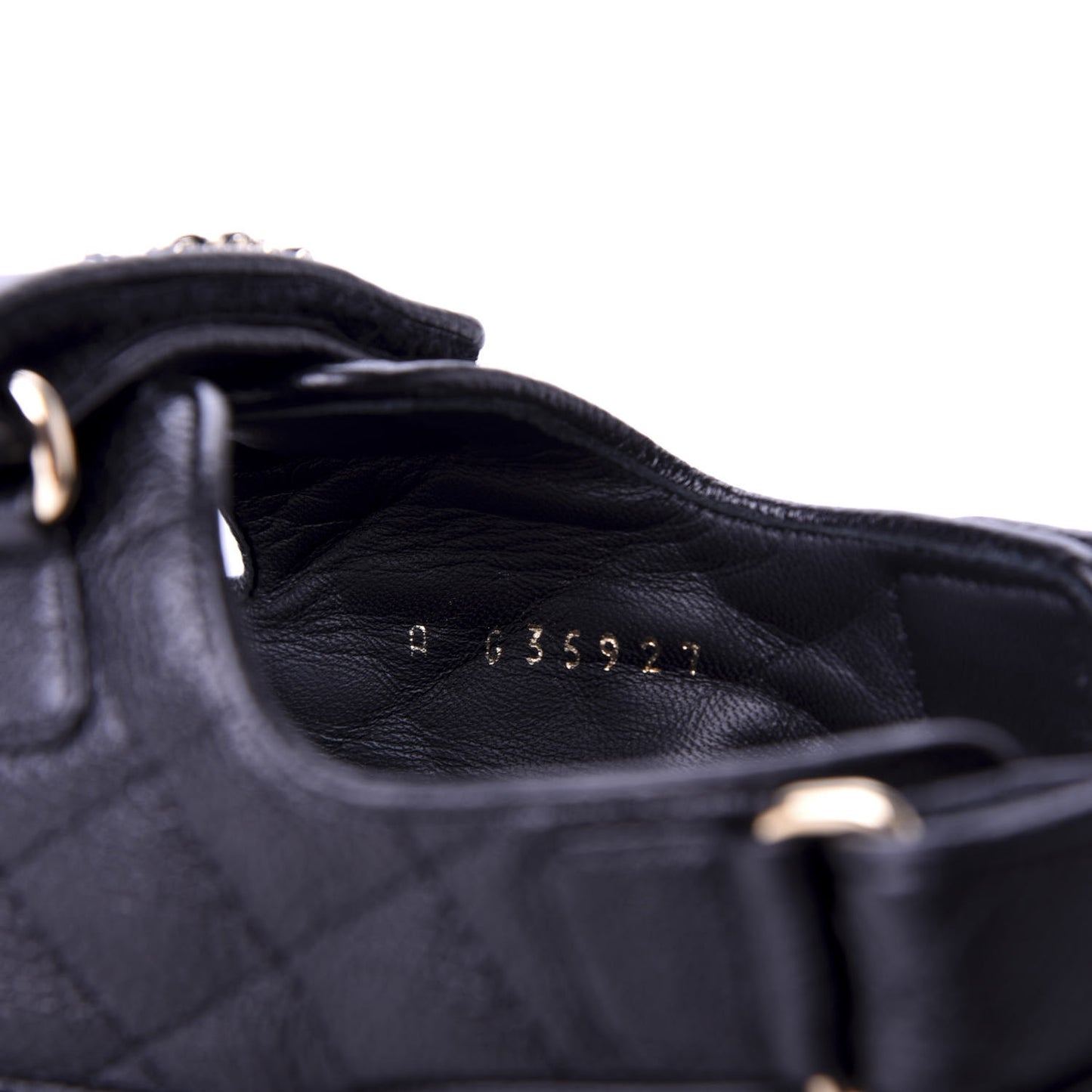 Grained Calfskin Velcro Dad Sandals 39 Black