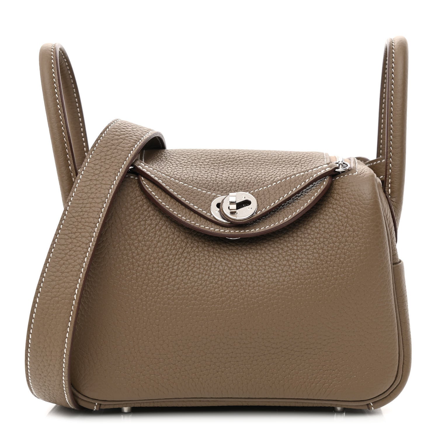 Hermes Taurillon Clemence Mini Lindy 20 Etoupe 1 of 11
