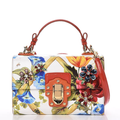 Dolce & Gabbana Calfskin Lucia Printed Top Handle Bag 1 of 11