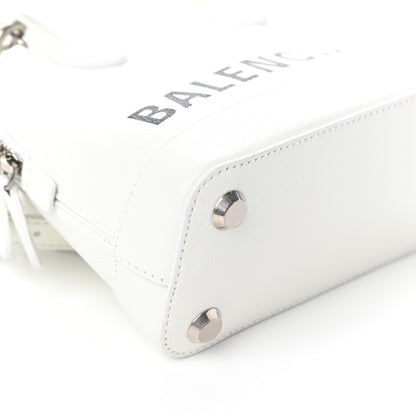 Balenciaga Grained Calfskin XXS Ville Top Handle Bag White Black 7 of 8