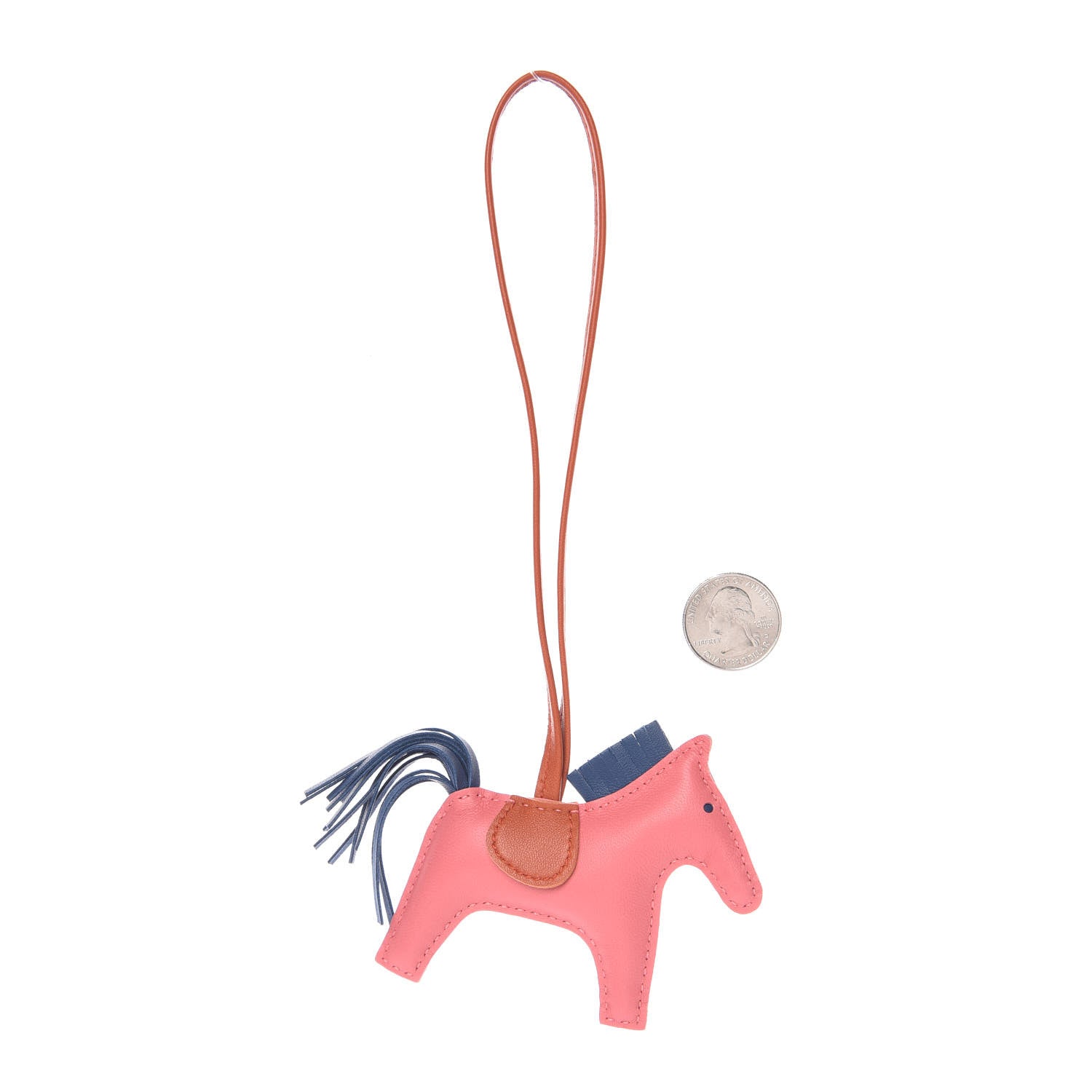 Hermes Milo Lambskin Grigri Rodeo Bag Charm PM Rose Azalee Cornaline Bleu De Malte 2 of 4
