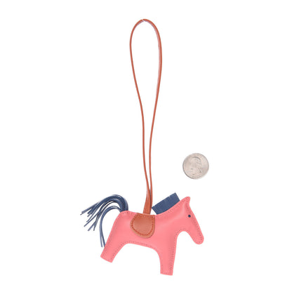 Hermes Milo Lambskin Grigri Rodeo Bag Charm PM Rose Azalee Cornaline Bleu De Malte 2 of 4