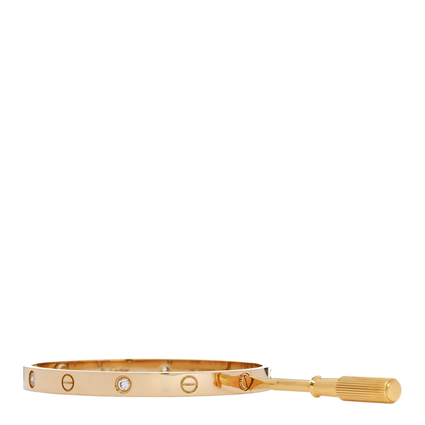 18K Yellow Gold 4 Diamond LOVE Bracelet 19