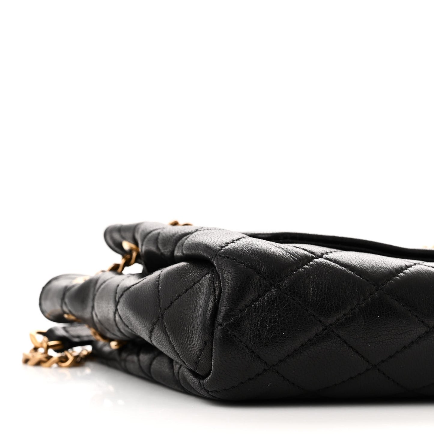Lambskin Quilted Monogram Mini Nolita Black