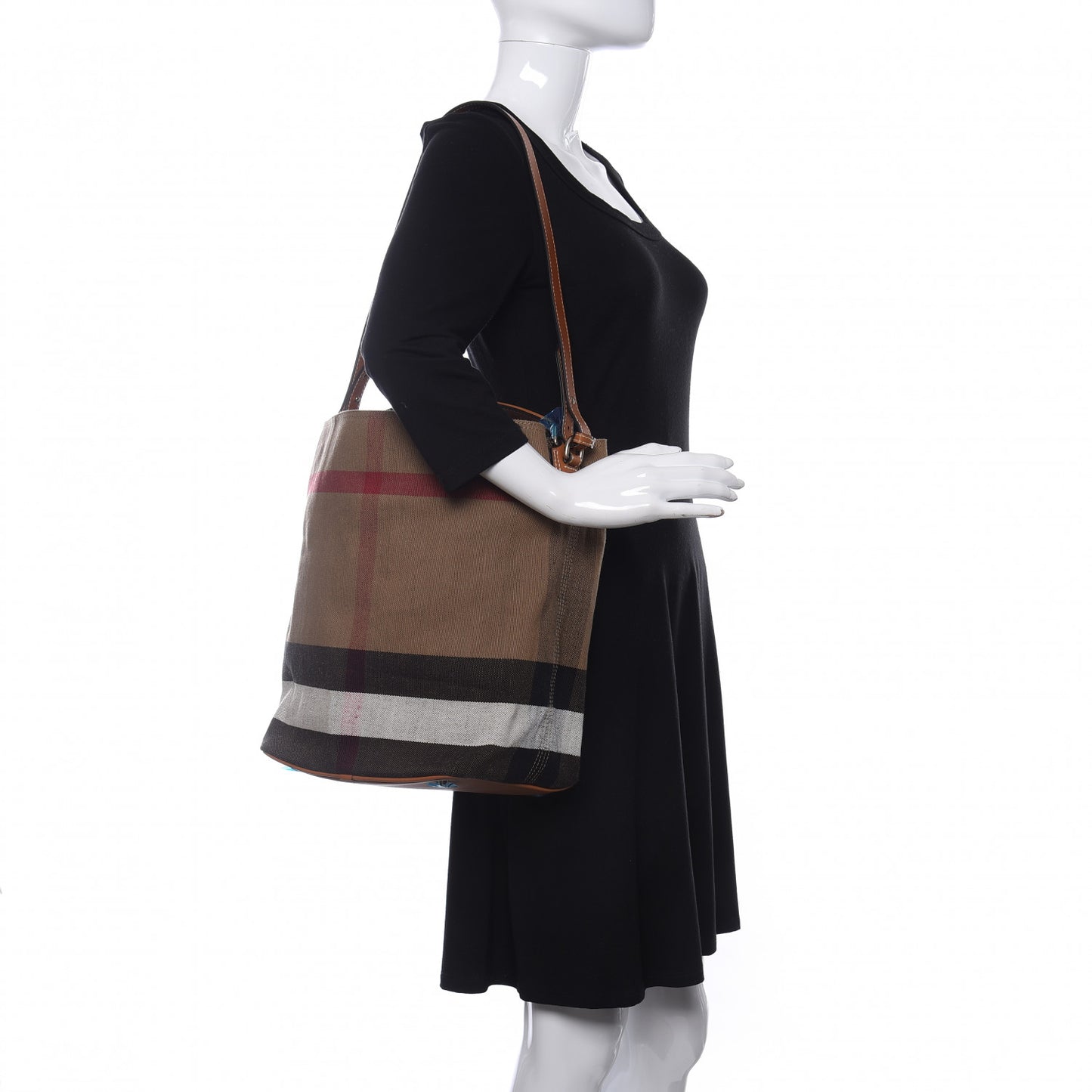 Canvas Mega Check Medium Ashby Hobo Saddle Brown