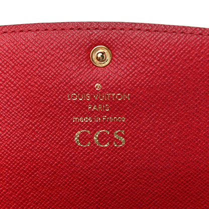 Louis Vuitton Damier Ebene Emilie Wallet Red 7 of 12