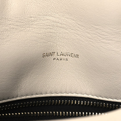 Saint Laurent Lambskin Quilted Toy Loulou Puffer Monogram Chain Satchel Blanc Vintage 6 of 12