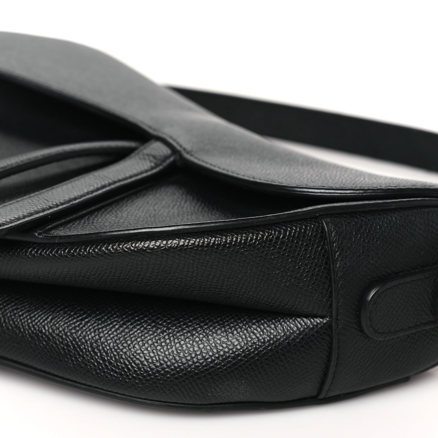 Christian Dior Grained Calfskin Saddle Bag Black 10 of 12