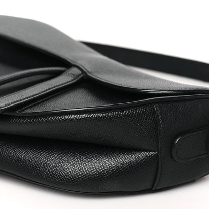 Christian Dior Grained Calfskin Saddle Bag Black 10 of 12