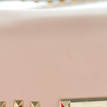 Valentino Garavani Vitello Mini Rockstud Flap Saddle Crossbody Bag Poudre 5 of 9