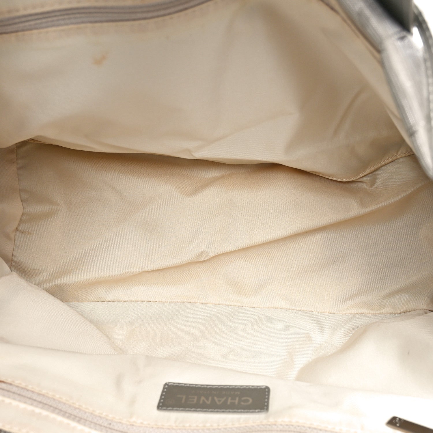 Chanel Metallic Nylon Travel Tote Silver 5 of 13