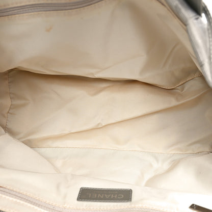 Chanel Metallic Nylon Travel Tote Silver 5 of 13
