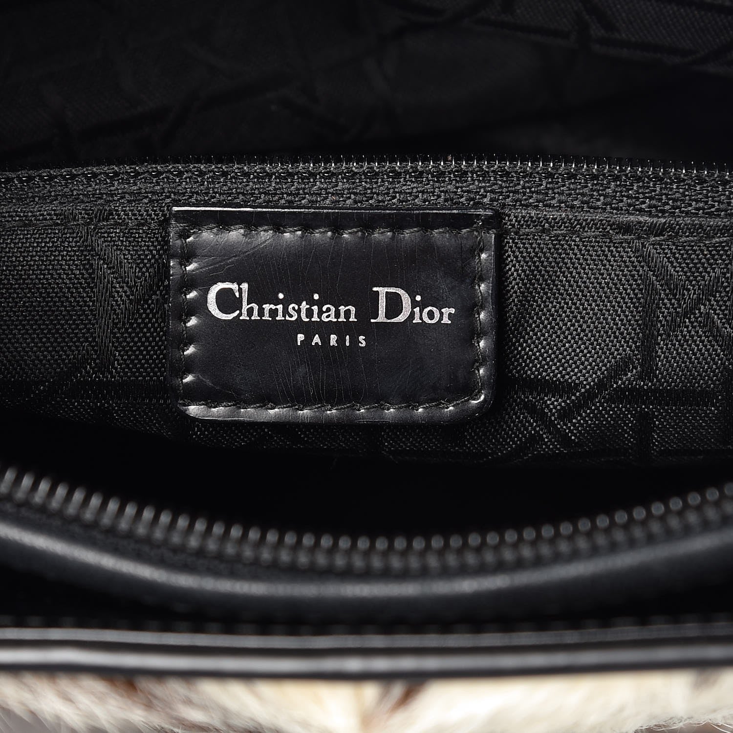 Christian Dior Patent Pony Hair Deer Print Large Lady Dior Black 7 of 9