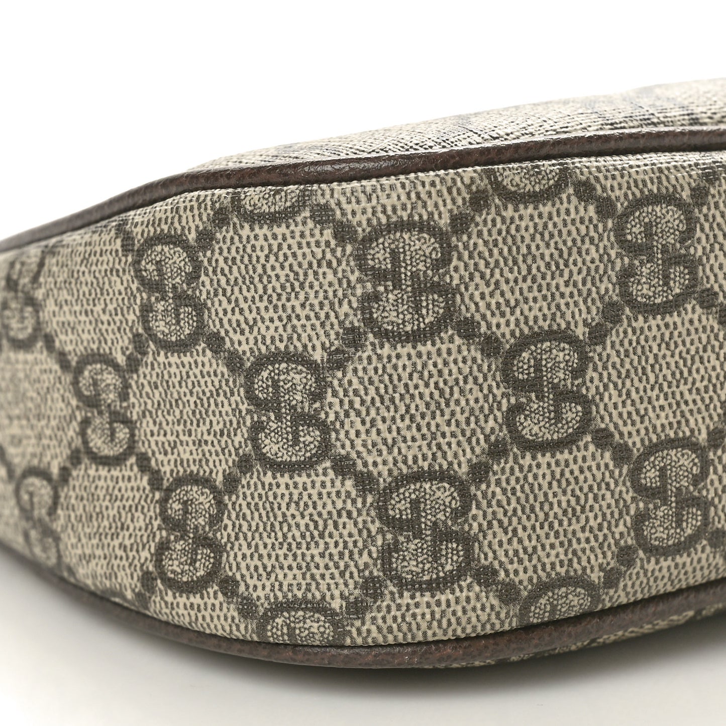 GG Supreme Monogram Textured Dollar Calfskin Small Ophidia Hobo Beige Ebony New Acero
