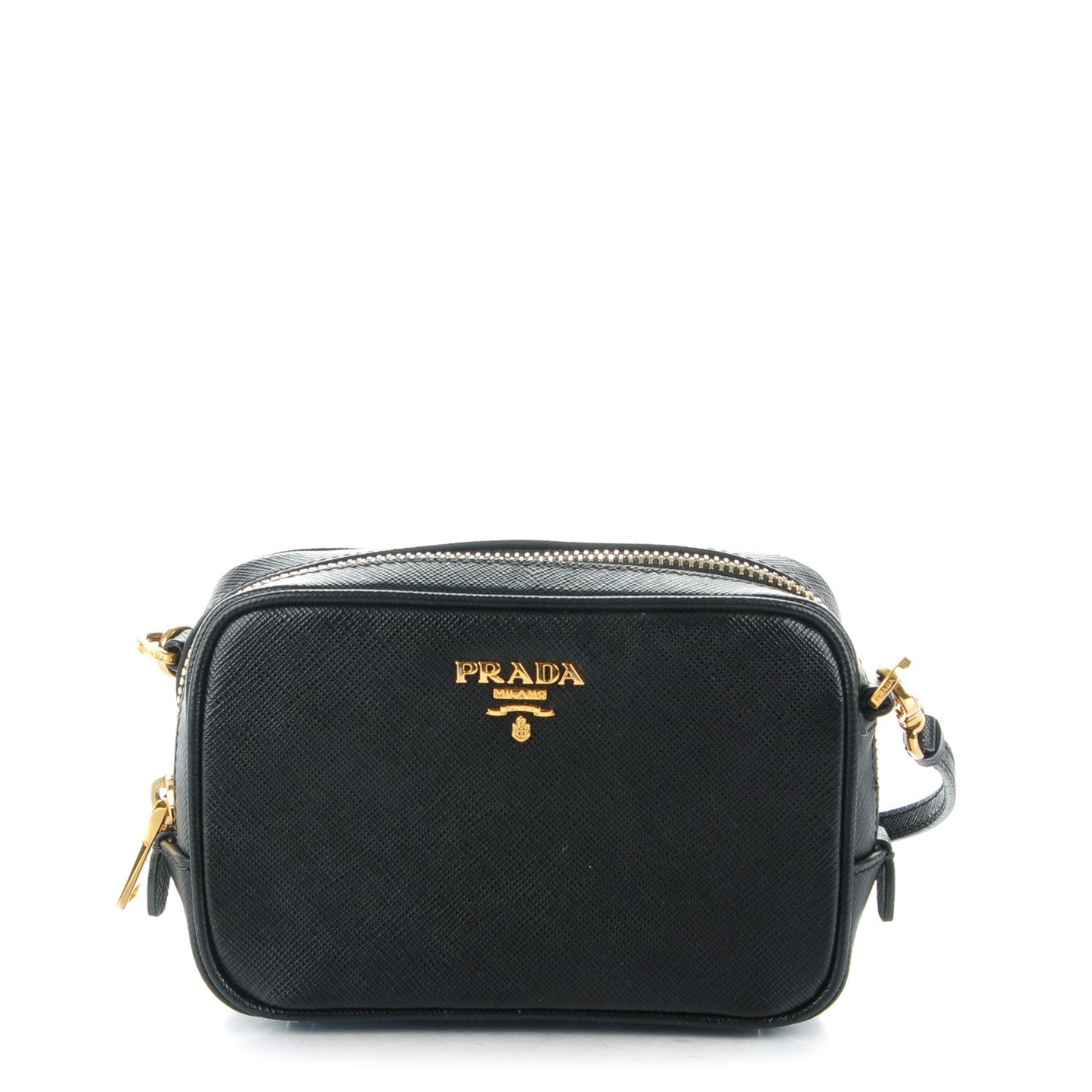 Saffiano Mini Camera Crossbody Bag Nero Black