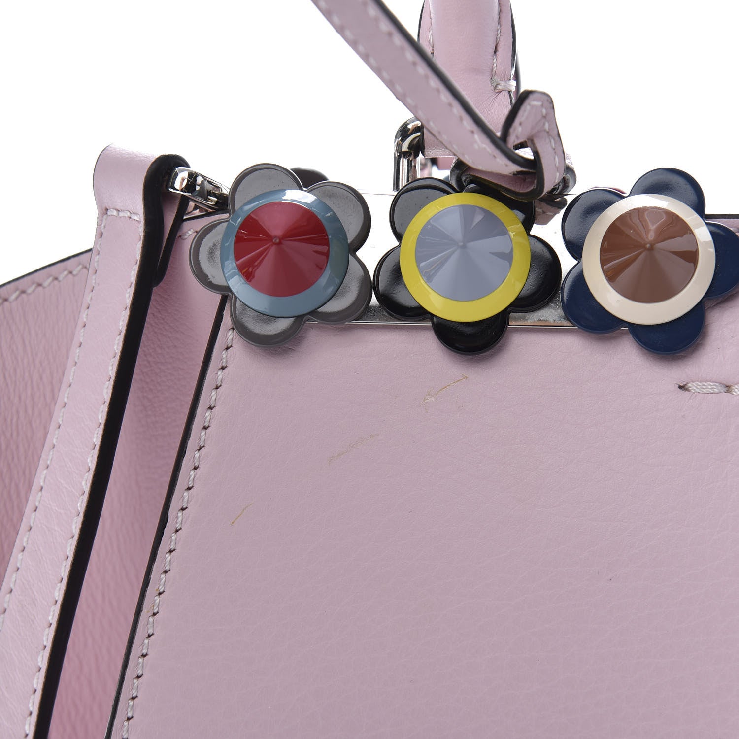 Fendi Vitello Dolce Plexiglass Flowerland Studded Mini 3Jours Tote Peonia Multicolor 12 of 14