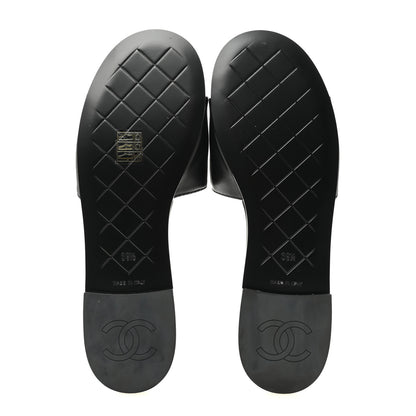 Chanel Lambskin Quilted Turnlock Flat Mules 39 Black 39.5 Black 6 of 10