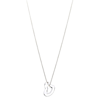 Tiffany 18K Yellow Gold Rock Crystal Quartz Elsa Peretti Open Heart Necklace 1 of 7