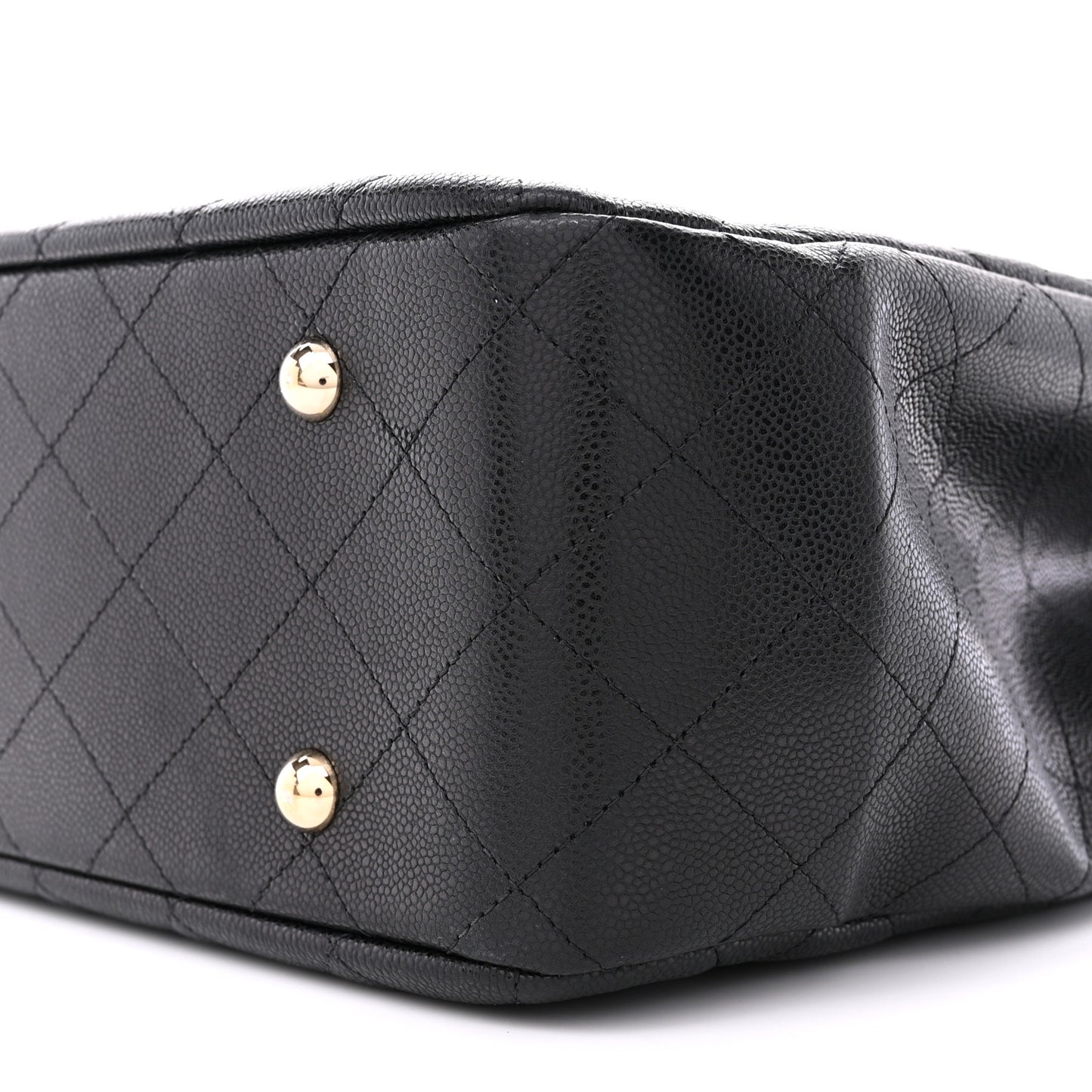 Caviar Quilted Large Shopping Tote Black