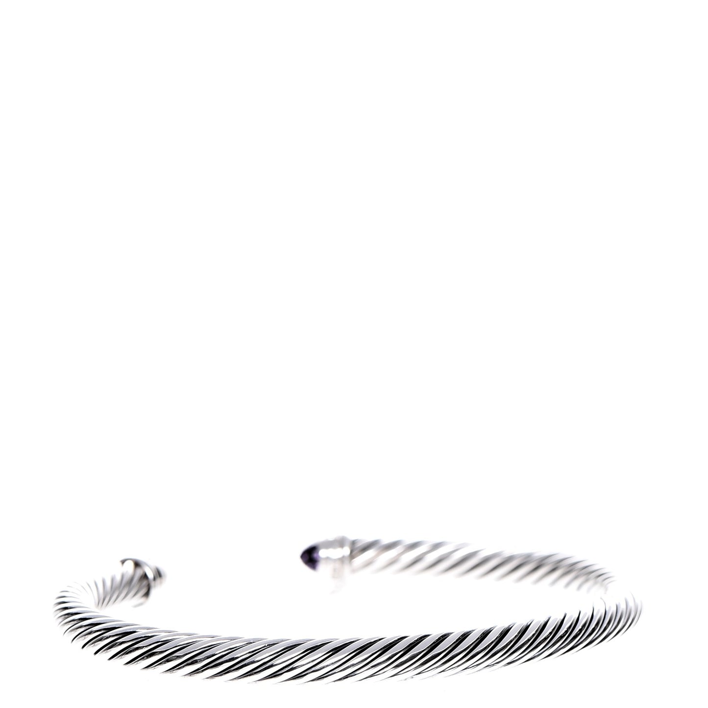 Sterling Silver Diamond Amethyst 5mm Cable Classics Bracelet