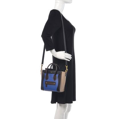 Celine Smooth Calfskin Bullhide Nano Tri-Color Luggage Indigo 2 of 24