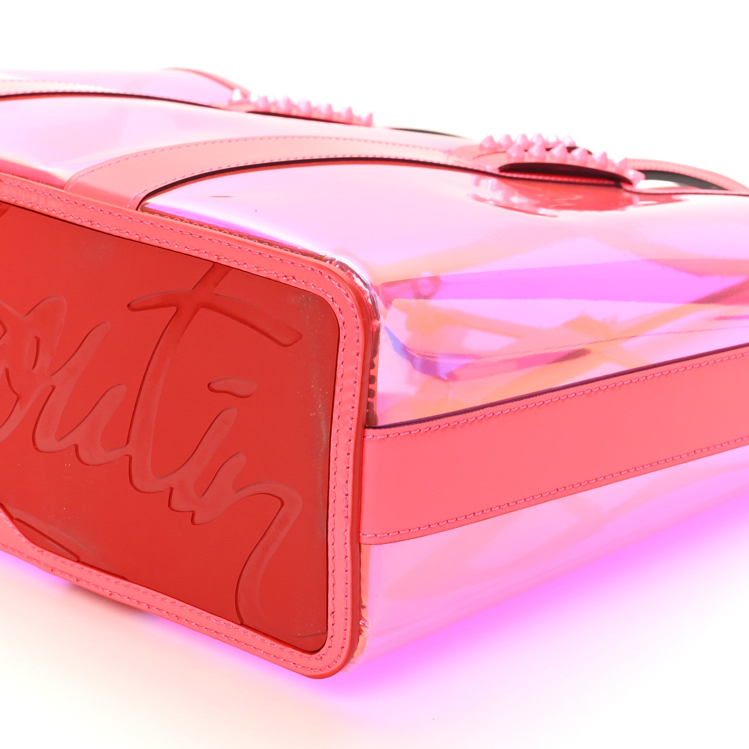 Christian Louboutin PVC Spikes East West Cabata Tote Pink 10 of 10