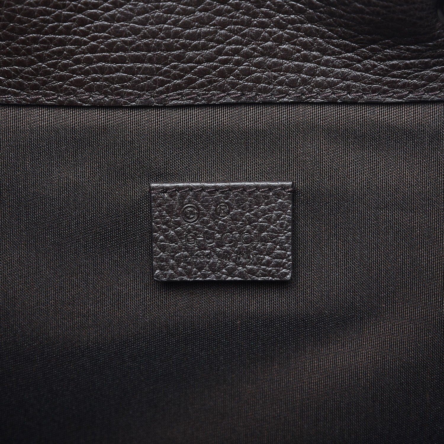 Gucci Monogram Dollar Calfskin O Drawstring Backpack Beige Ebony Testa di Moro Dark Chocolate 7 of 8
