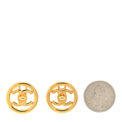 Chanel CC Turnlock Large Clip On Earrings Gold 2 of 4