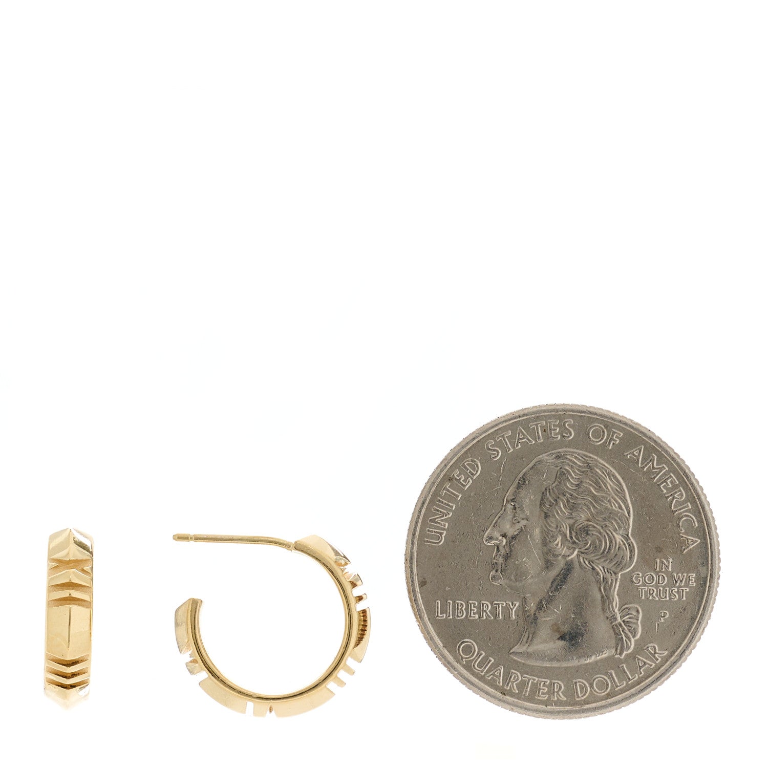 Tiffany 18K Yellow Gold Small Atlas X Hoop Earrings 2 of 4