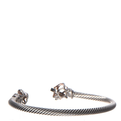 David Yurman Sterling Silver Diamond Morganite 4mm Cable Wrap Bracelet 3 of 5