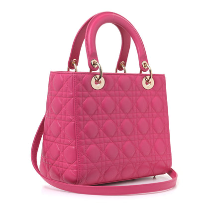 Christian Dior Lambskin Cannage Medium Lady Dior Fuchsia 3 of 8