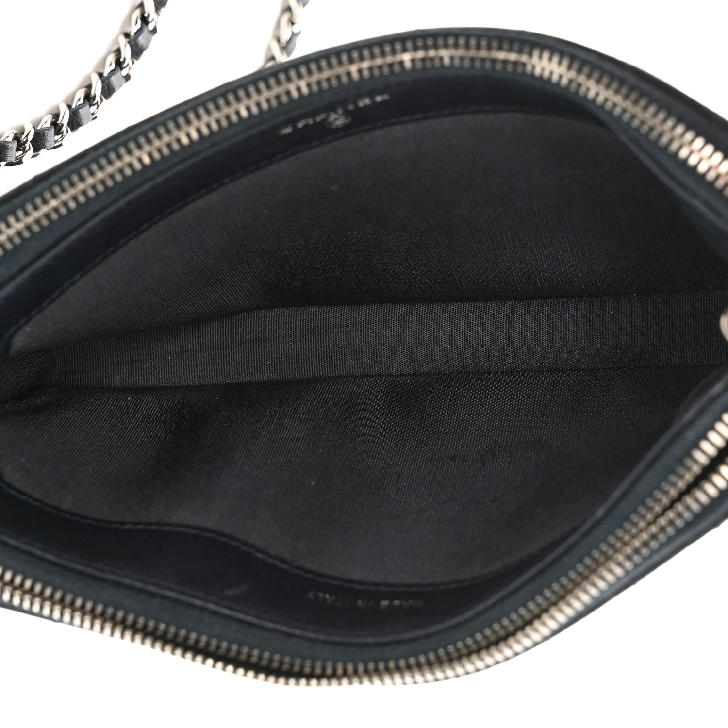 Chanel Calfskin Chevron Quilted Tassel Clutch With Chain Navy 12 of 12