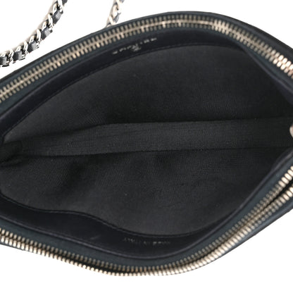 Chanel Calfskin Chevron Quilted Tassel Clutch With Chain Navy 12 of 12