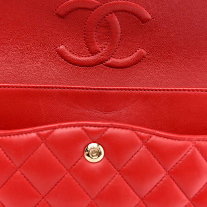 Chanel Lambskin Quilted Medium Double Flap Red 13 of 14