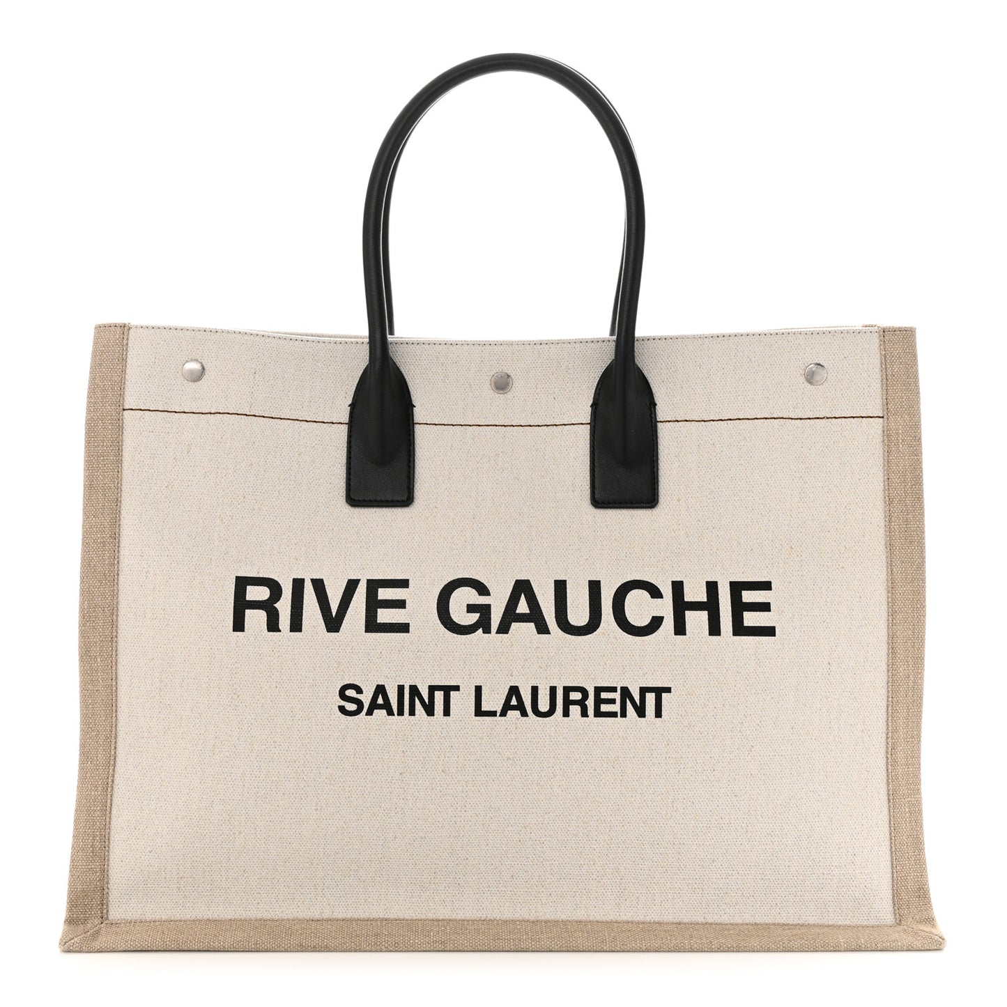 Linen Calfskin Rive Gauche Tote Optic White