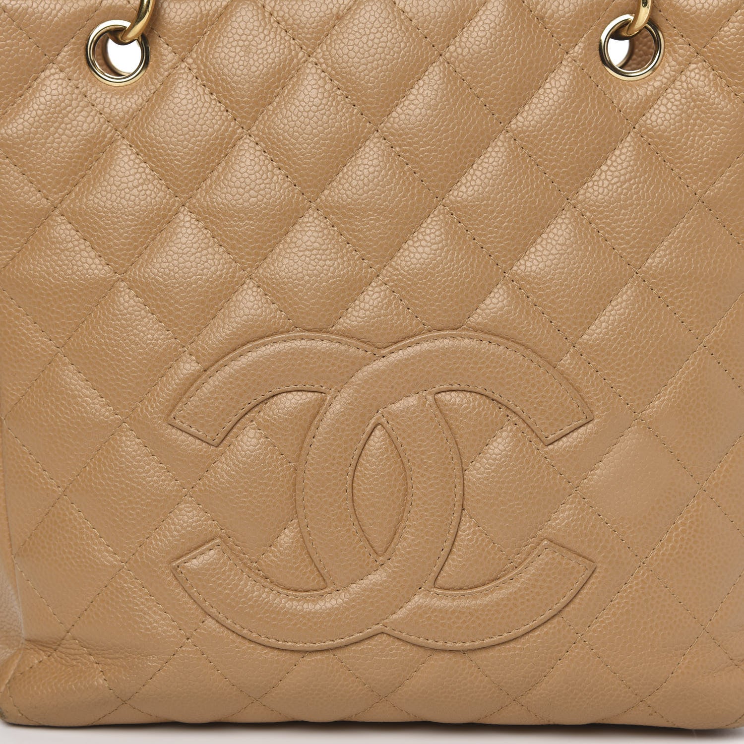 Chanel Caviar Quilted Petit Shopping Tote PST Dark Beige 17 of 17