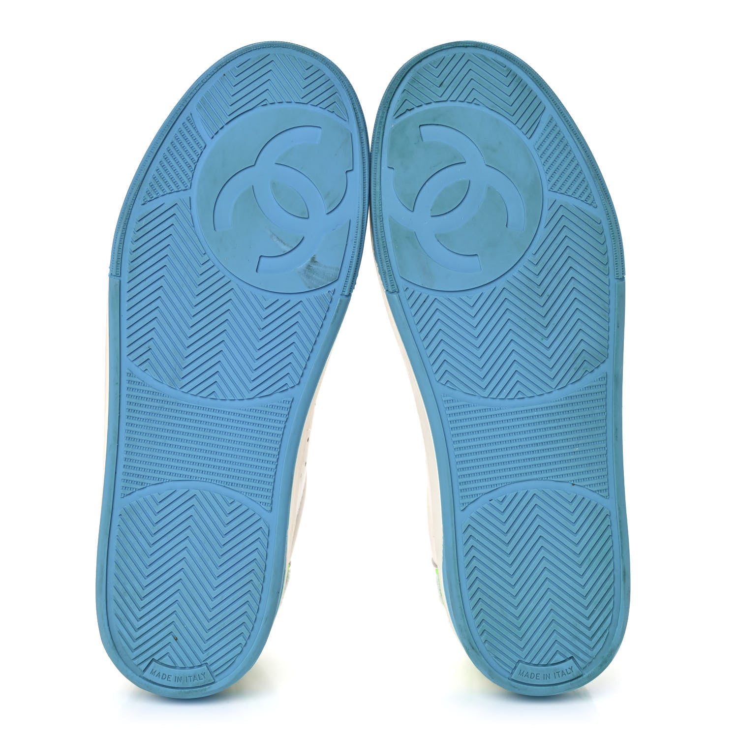 Chanel Calfskin Womens Logo Sneakers 40 White Multicolor 5 of 10